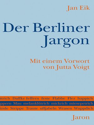 cover image of Der Berliner Jargon